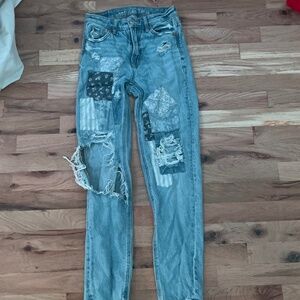 American eagle patchwork jeans